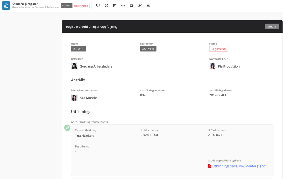 Registera, hantera och uppdatera era utbildningar i ett gemensamt register