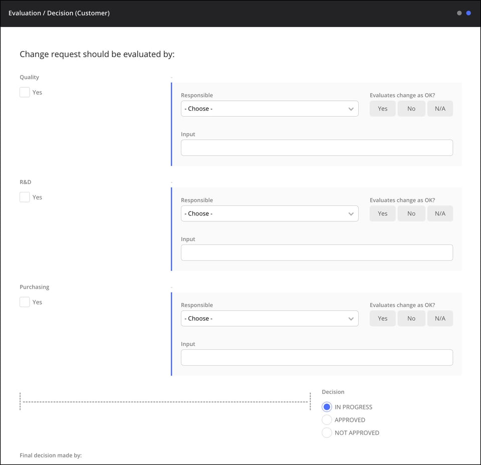 Evaluation Change Request - Template