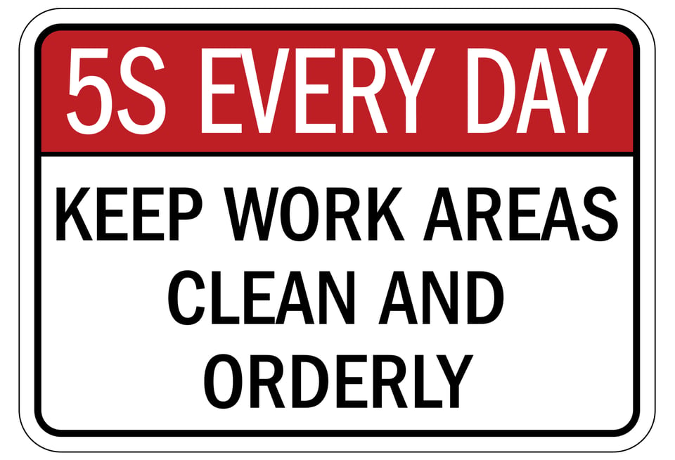 5S every day - keep work areas clean and orderly