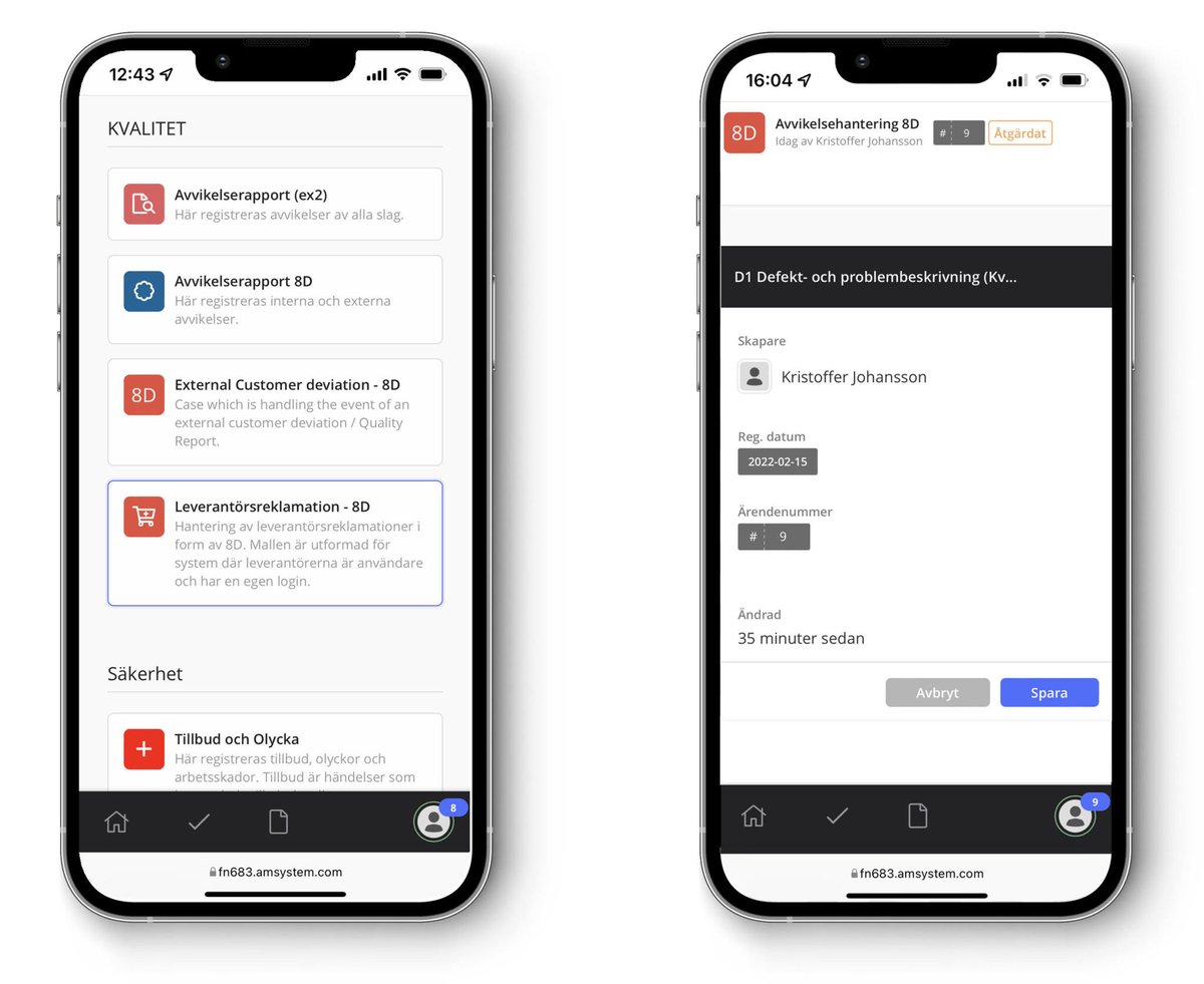 Deviation management deviation report in mobile