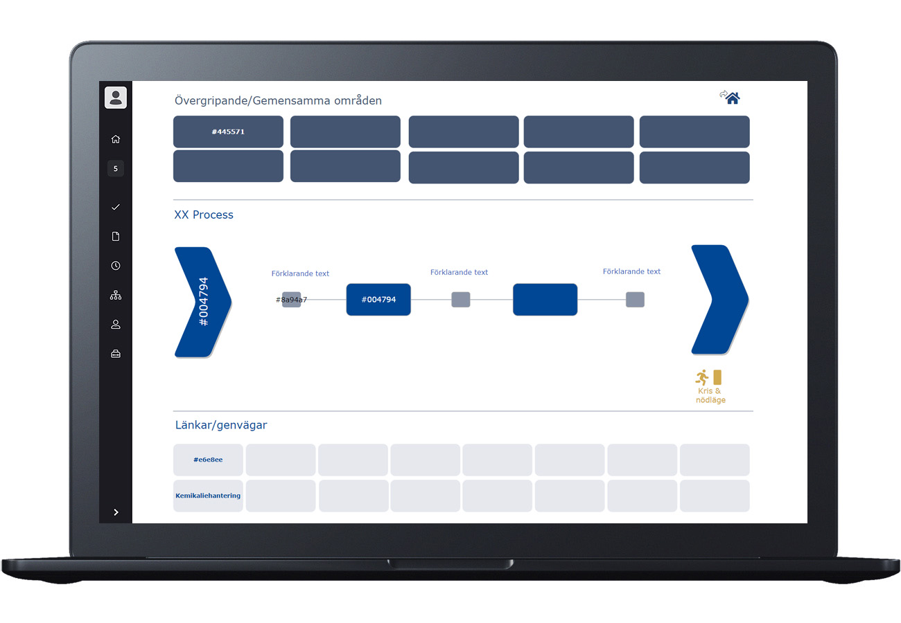 Example of a template for processes created in AM Systems management system by Fagerhult