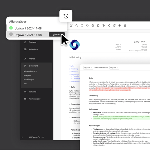 Dokumenthantering med versionhantering och olika utgåvor