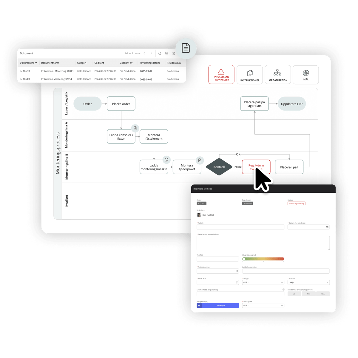 Management system with clear process maps that can be linked to case flows