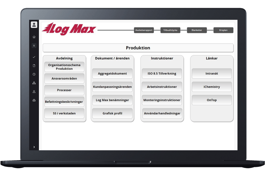 Produktionsflöde startsida exempel på tillverkningsindustri log max